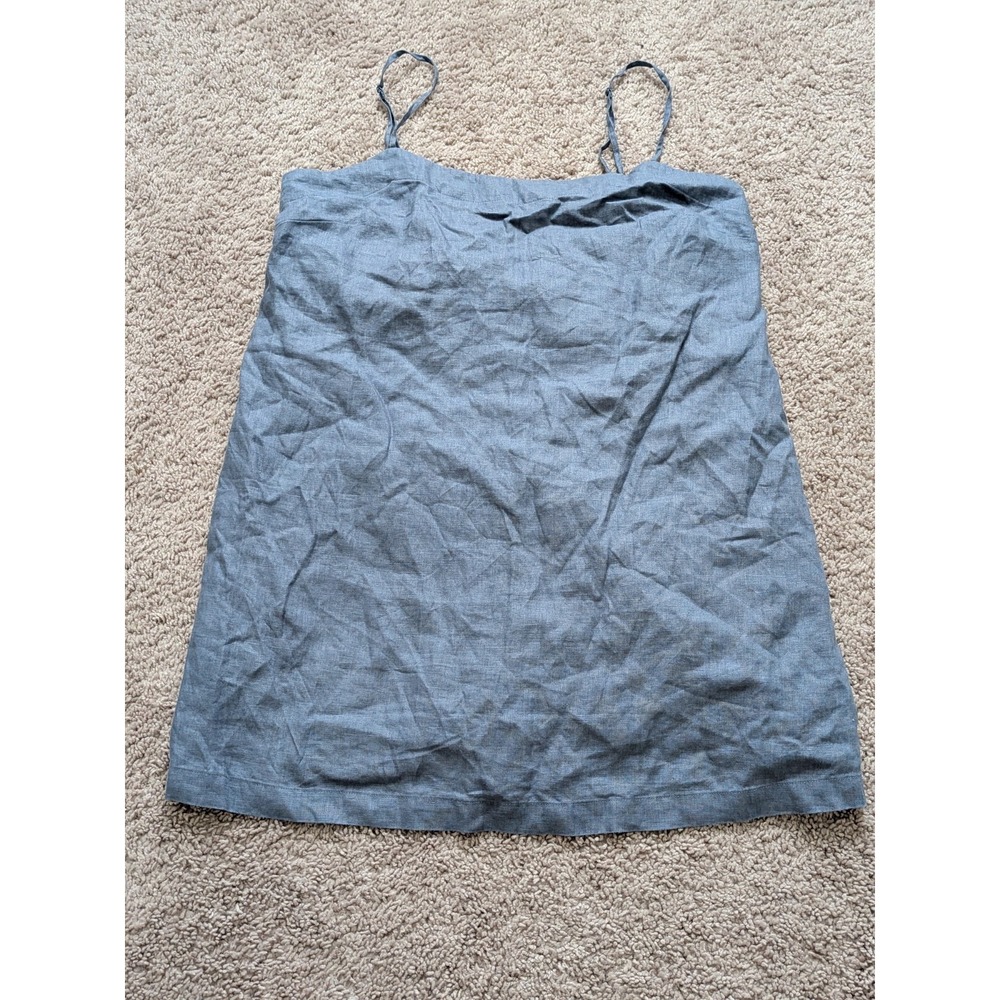 Quince 100% European Linen Mini Skort Dress Moonstone Blue Size Large NWT